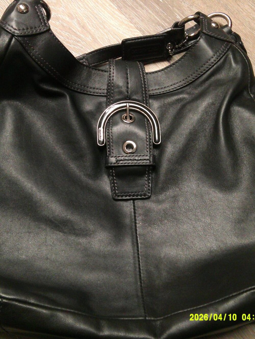 Coach Soho Madison Lynn Womens Large Black Leather Inner Pockets Shoulder Bag